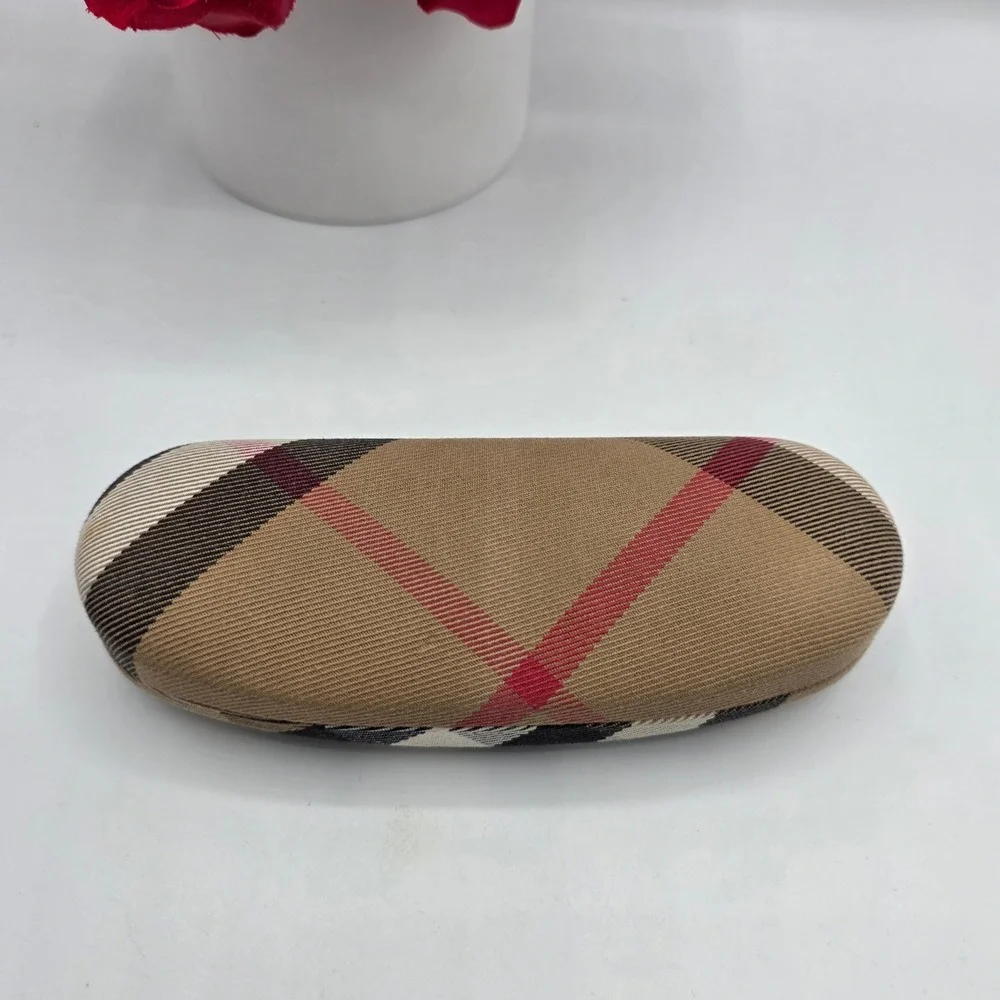 Burberry‎ Nova Check Hard Shell Sunglass Eyeglass Case Beige Black Made Italy